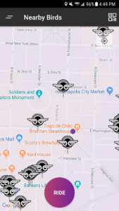 Indianapolis Bird Scooter GPS Map